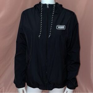 Vans unisex Black Hooded Windbreaker Jacket